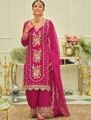 Women Ethnic Motifs Embroidered Regular Thread Work Kurta with Salwar & With Dupatta 1