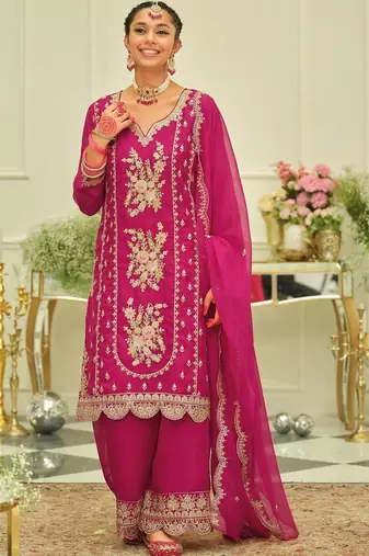 Women Ethnic Motifs Embroidered Regular Thread Work Kurta with Salwar & With Dupatta
