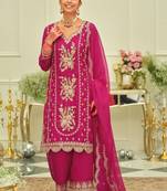 Women Ethnic Motifs Embroidered Regular Thread Work Kurta with Salwar & With Dupatta