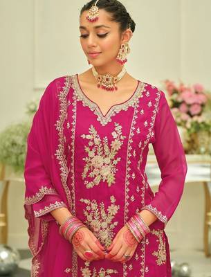 Women Ethnic Motifs Embroidered Regular Thread Work Kurta with Salwar & With Dupatta 4