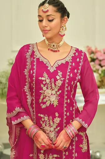 Women Ethnic Motifs Embroidered Regular Thread Work Kurta with Salwar & With Dupatta