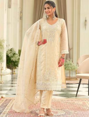 Women Floral Embroidered Kurta with Trousers & Dupatta 4