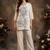 Women Floral Embroidered Regular Thread Work Pure Cotton Kurta with Palazzos