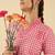 Women Checked Regular Thread Work Pure Cotton Kurta With Trousers