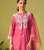 Women Floral Embroidered Kurta with Trousers & Dupatta