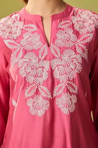 Women Floral Embroidered Kurta with Trousers & Dupatta