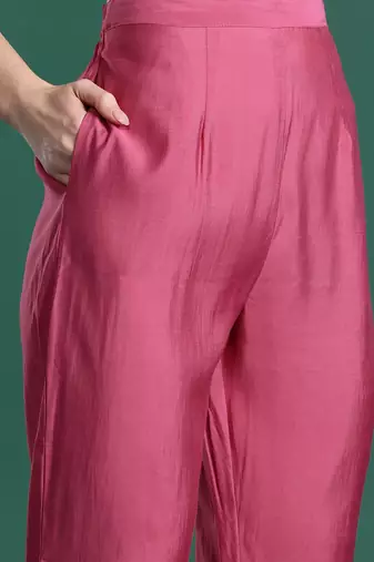 Ethnic Motifs Embroidered Thread Work Kurta with Trousers & With Dupatta