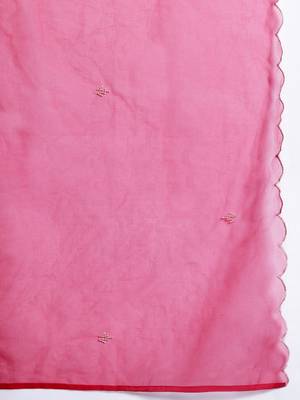 Ethnic Motifs Embroidered Thread Work Kurta with Trousers & With Dupatta 4
