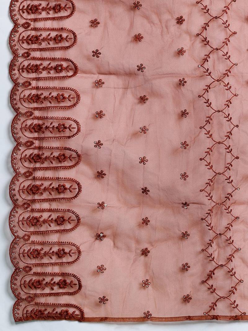Women Ethnic Motifs Embroidered Regular Sequinned Kurta with Trousers & With Dupatta