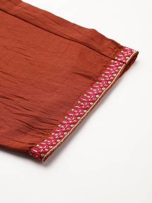 Women Ethnic Motifs Embroidered Regular Sequinned Kurta with Trousers & With Dupatta 8