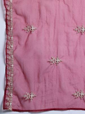 Ethnic Motifs Embroidered Thread Work Kurta With Trousers & Dupatta 4