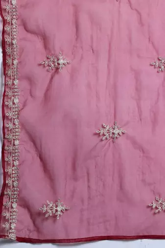 Ethnic Motifs Embroidered Thread Work Kurta With Trousers & Dupatta