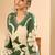 Floral Printed V-Neck Beads and Stones Screen Technique Kurta With Salwar