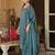Blue Embroidered Straight Kurta Trousers Dupatta Set