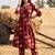 Women Printed Pleated Pure Cotton Kurta with Trousers