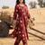 Women Printed Pleated Pure Cotton Kurta with Trousers