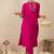 Embroidered Mirror Work Straight Kurta With Trousers