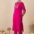 Embroidered Mirror Work Straight Kurta With Trousers