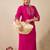 Embroidered Mirror Work Straight Kurta With Trousers