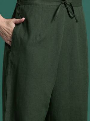 Floral Embroidered Thread Work Pure Cotton Kurta & Trousers 6