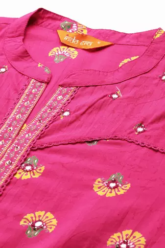 Ethnic Motifs Printed Pure Cotton Kurta with Trousers