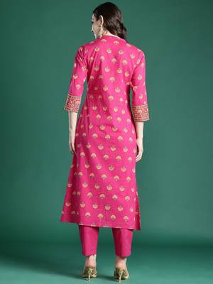 Ethnic Motifs Printed Pure Cotton Kurta with Trousers 6