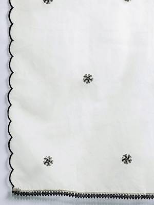 Ethnic Motifs Embroidered Zari Kurta With Trousers & Dupatta 5