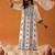 White Floral Embroidered Straight Kurta with Trousers & Dupatta