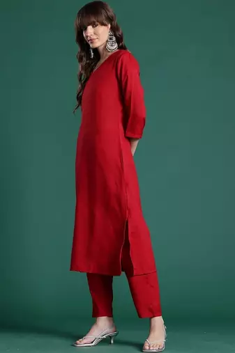 Women Regular Kurta with Trousers & With Dupatta