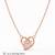925 Sterling Silver Rose Gold  Heart Pendant Necklace  Set for Women