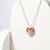 925 Sterling Silver Rose Gold  Heart Pendant Necklace  Set for Women