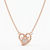 925 Sterling Silver Rose Gold  Heart Pendant Necklace  Set for Women