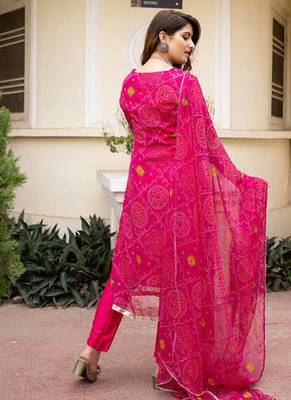 Printed Georgette Fabric Straight Kurta Pant and Dupatta Set 4