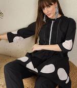 Women Printed Regular Beads and Stones Pure Cotton Kurta with Trousers