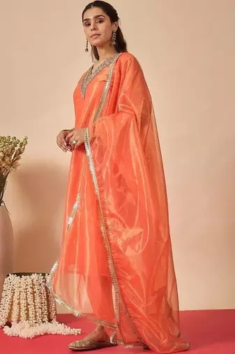 Women Ethnic Motifs Embroidered Regular Kurta with Trousers & With Dupatta
