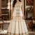 off white cotton embroidered mirror work ghagra choli