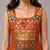 orange cotton embroidered mirror work ghagra choli