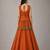 orange cotton embroidered mirror work ghagra choli