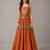 orange cotton embroidered mirror work ghagra choli