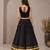 black cotton embroidered mirror work ghagra choli