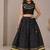black cotton embroidered mirror work ghagra choli