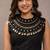 black cotton embroidered mirror work ghagra choli