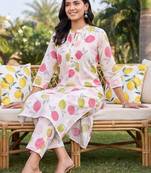 Women Printed Regular Pure Cotton Kurta with Trousers