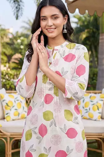 Women Printed Regular Pure Cotton Kurta with Trousers
