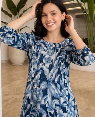 Women Floral Printed Regular Pure Cotton Kurta with Trousers 2