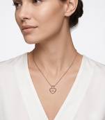 925 Sterling Silver Rose Gold  Triple Heart Pendant Necklace Set for Women