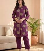 Women Ethnic Motifs Printed Regular Pure Cotton Kurta with Trousers