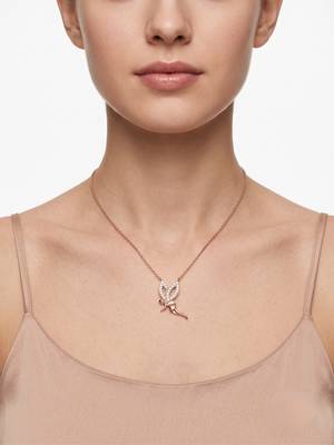 925 Sterling Silver Rose Gold Fairy Pendant Necklace  Set for Women 5