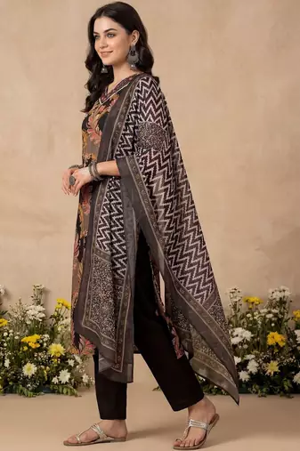 Women Paisley Printed Regular Pure Cotton Kurta with Trousers & With Dupatta