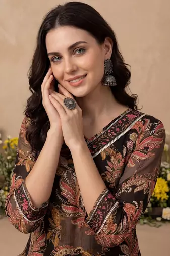 Women Paisley Printed Regular Pure Cotton Kurta with Trousers & With Dupatta